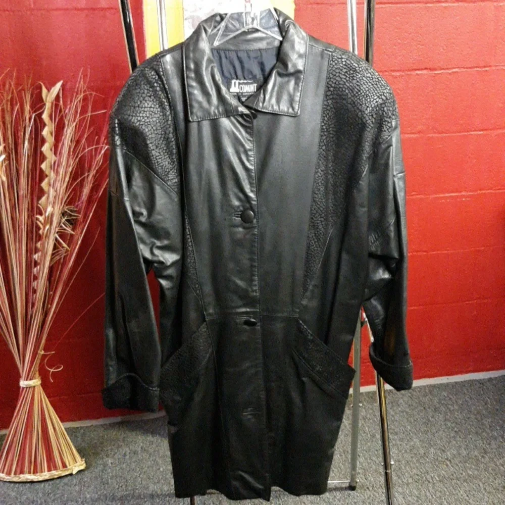Genuine Black Leather Jacket - Picture 1 of 10